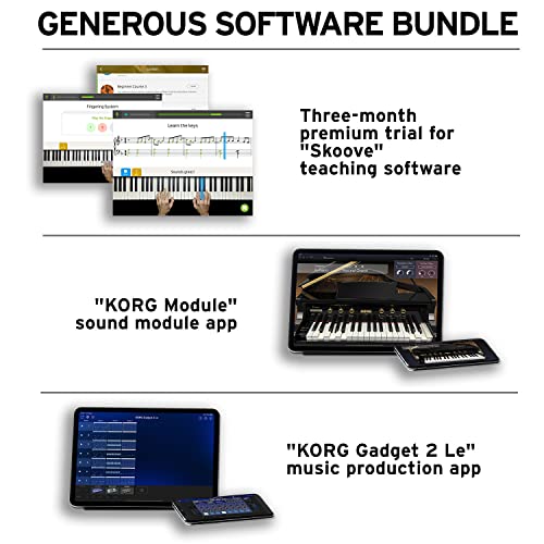 Korg Liano Piano numérique portable avec clavier doux au toucher Noir - Les Beatles, Paul McCartney, John Lennon, RIngo Starr, George Harrison Korg Liano Piano numérique portable avec clavier doux au toucher Noir – Image 8