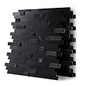 V-MOZZA Peel and Stick Stone Tile, 5-Sheet Peel and Stick Stone Mosaic Backsplash 11.5" x 10.7" 3D Marble Look Backsplash Tiles for Kitchen Fireplace (Mixed Black)