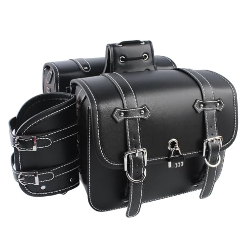 EGUIAS Alforjas Laterales para Alforja Universal Negra para Motocicleta, Gran Capacidad, Bolsas Laterales, Almacenamiento de Herramientas