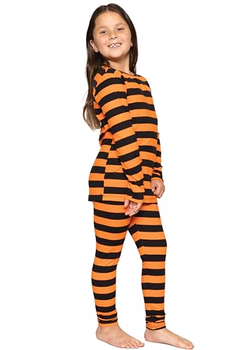 Image of STRETCH IS COMFORT Girls 2 Piece Hoodie Short Sleeve Long Sleeve Crew Neck Top and Leggings Set Kids Thermals Underwear Set