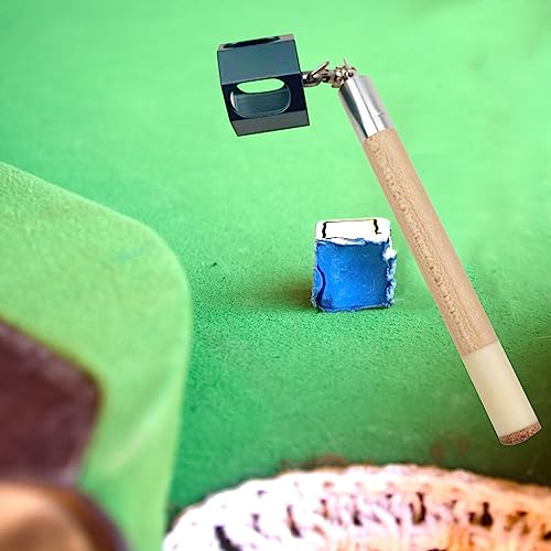 Simhoa Pool Cue Chalk Holder, Billiard Cue Tip Tools, Snooker Chalk Holder, Portable 2 In 1 Chalk Cover Cue Tip Pricker For Billiards Players, Black Green #TOP6