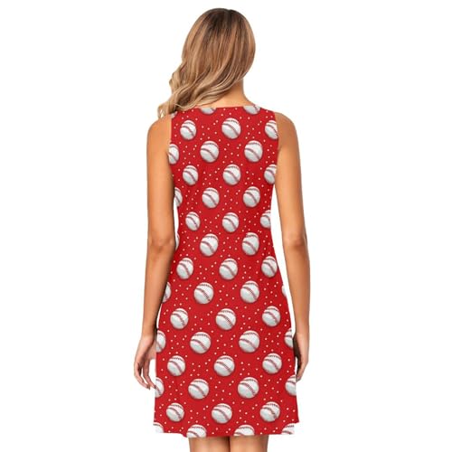 Image of ALAZA Women's Summer Dress Sun Dress Sleeveless with Pockets