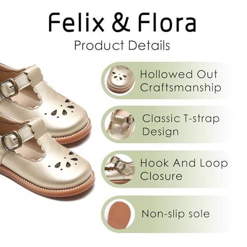 Image of Felix & Flora Toddler Little Girl Mary Jane Dress Shoes - Ballet Flats for Girl Party School Shoes