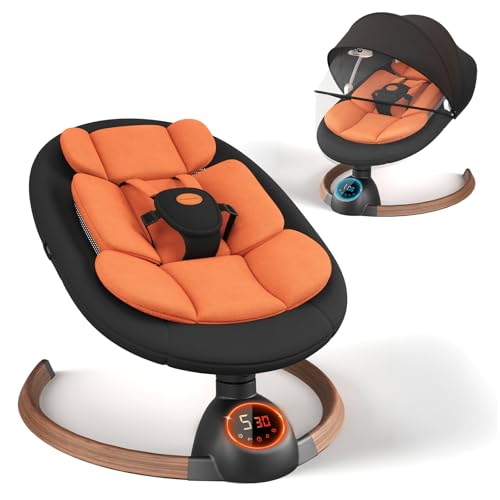 Image of Baby Swings for Infants, Electric Baby Swing with Bluetooth and Preset Melodies, Portable Infant Swing for Indoor & Outdoor Use, 5 Speeds