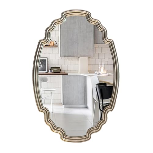 Miroir mural rustique ovale argent pour illuminer votre salon et votre chambre vintage
