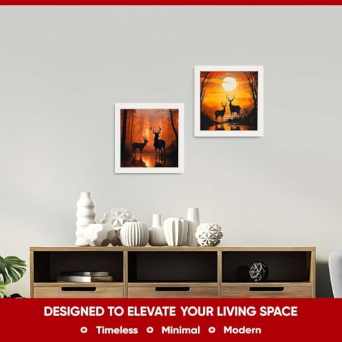 Alison Kingsgate Modern 40X40CM White Picture Frames - Engineered Wood Photo Frame with Shatterproof Perspex Front - Ideal for Posters, Certificates & Artwork - Wall Mount or Tabletop Display - Image 3