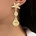 Starfish Earrings Gold Seashell Shell Beach Earrings for Women Beachy Summer Jewelry Outfits for Women Beach Fashion Vacation Essentials