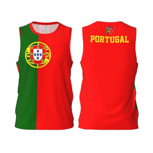 DABOYOZHZH Portugal Flag Basketball Jersey Sports Jerseys for Men Running Fitness Training Sleeveless T Shirt