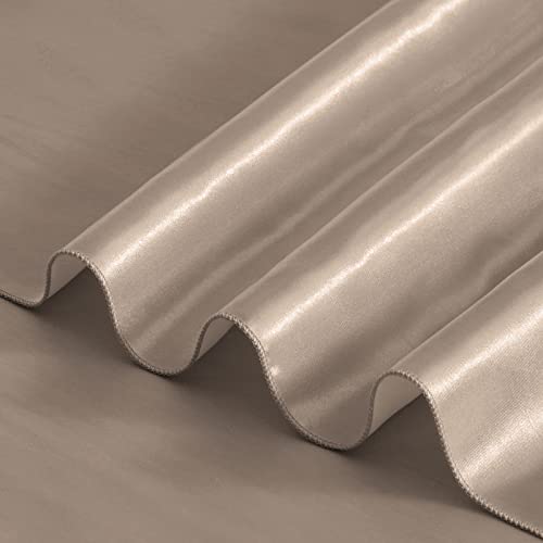Cobedzy 12 Pack Taupe Satin Table Runners, 13 X 72 Inch Silky Wedding Table Runner, Luxury Table Runner Decorations For Birthday Holiday Party Banquet #TOP4