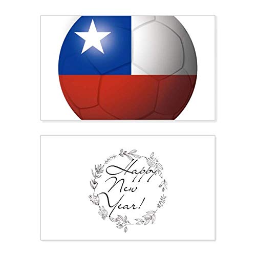 Carte de nouvel an Chili Football haut de gamme au design épuré drapeau national