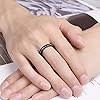 VAKKI 4mm Opal Ring Womens Black Tungsten Carbide Wedding Bands Engagement Rings Size I #3