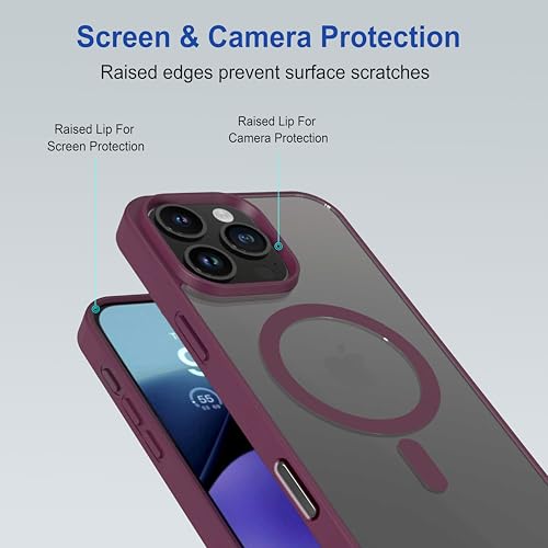 Image of amazon basics Back Case Cover for iPhone 16 Pro Max | Compatible for iPhone 16 Pro Max Back Cover | Scratch-Resistant Back Cover | Wine Red