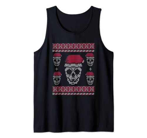 Feo Navidad Calavera Esqueleto Santa Claus Año Nuevo X-Mas Camiseta sin Mangas