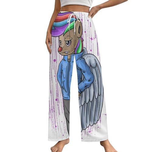 Pantalon de pyjama licorne femme doux avec poches pour soirées cocooning S