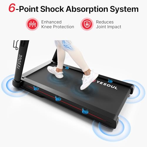 Image of YESOUL Treadmill for Home with 0% /10% Auto Incline, Folding Treadmill with Large 47 inchx18 inch Running Belt, 300 lbs Capacity, LED Display & Smart APP