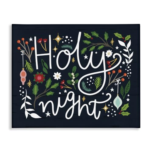 Holy Night Modern Calligraphy, 16 x 20 Inch Canvas Wall Art