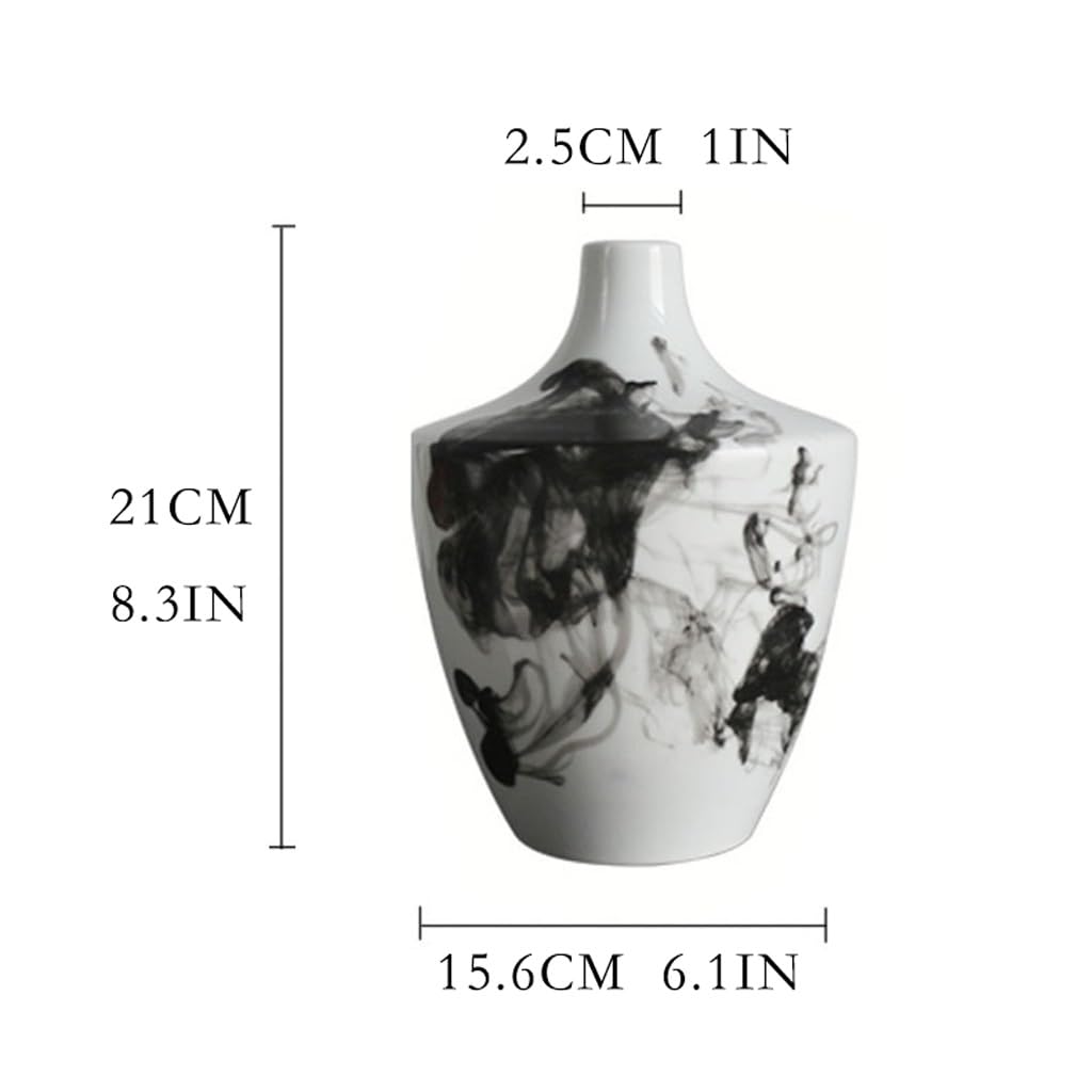 Accueil Vases Vase en céramique d'encre de Chine Moderne Maison Salon entrée Arrangement Fleurs décoration Bureau étude Zen Décor intérieur