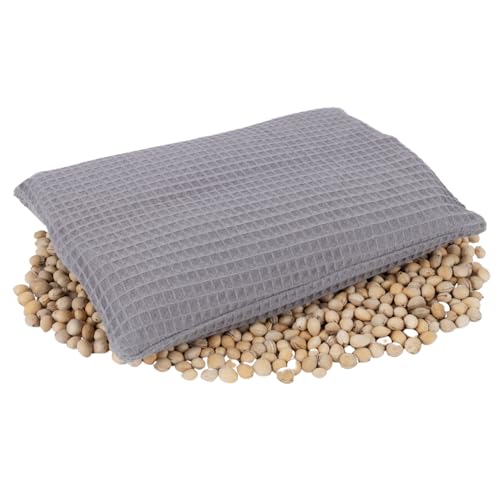 Aminata Balance Kirschkernkissen Nacken Schulter Rücken & Bauch | 20x25 cm | Wärmekissen Kirschkerne | Bezug abnehmbar aus Baumwolle | Männer & Frauen | grau