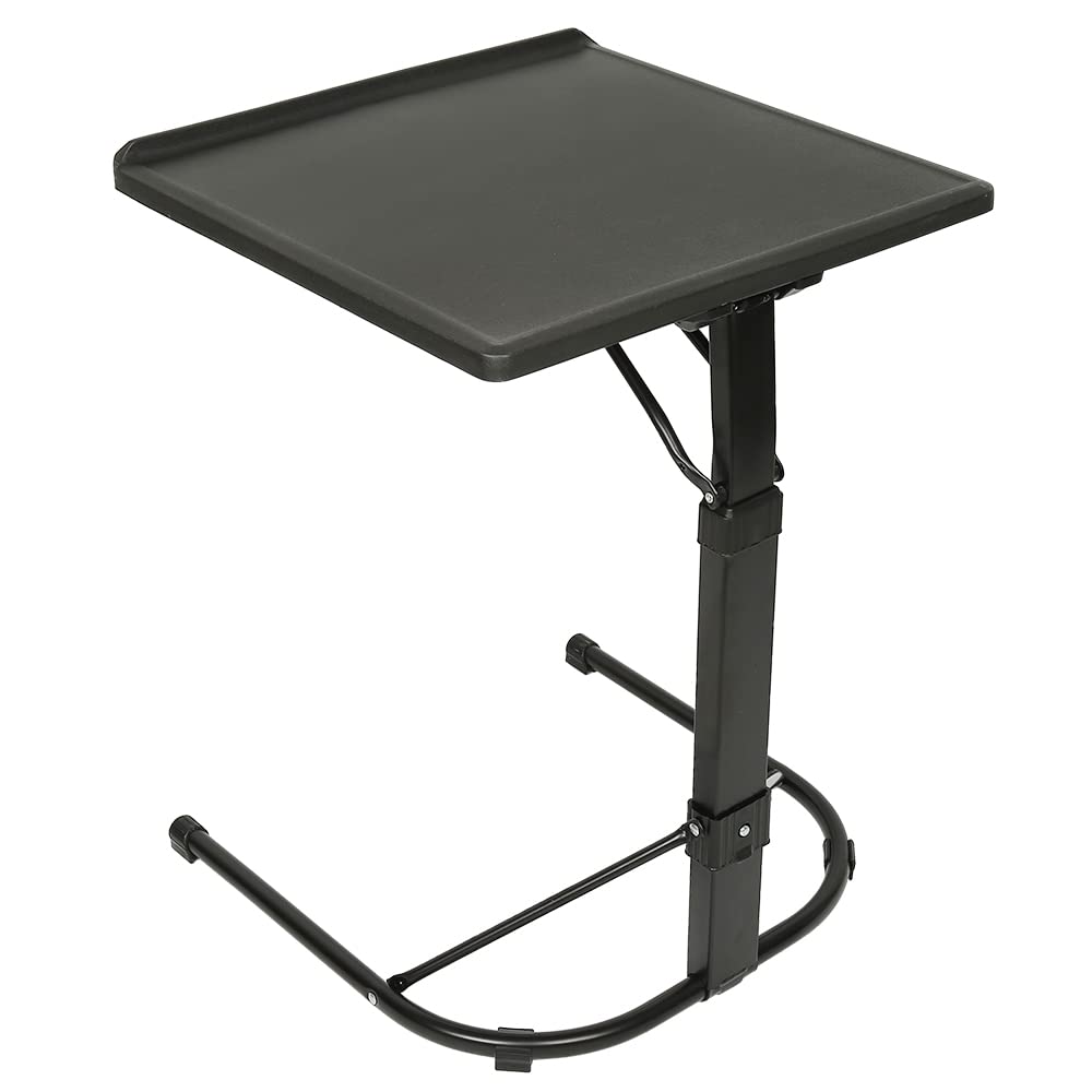 HUOLE Table d'appoint Pliable pour Ordinateur Portable, réglable en Hauteur et en Inclinaison, légère et Portable, pour lit, canapé, extérieur,43 * 43 * 69cm (Noir)