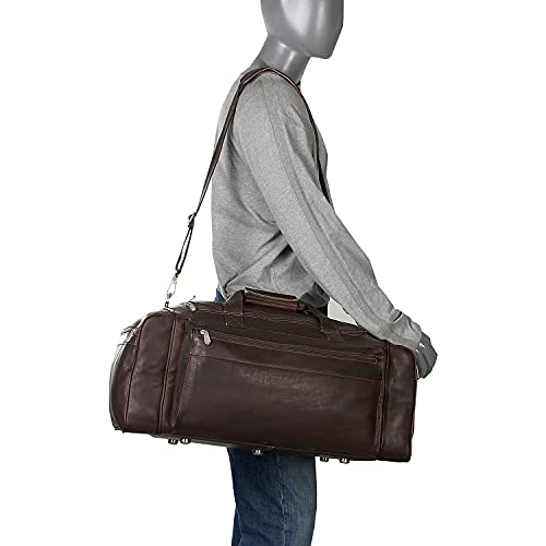 Piel Leather Large Duffel Bag, Chocolate, One Size