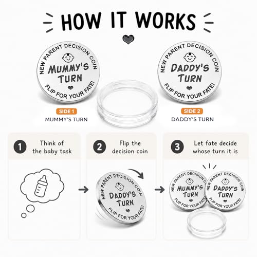 Funny Parents Novelty Decision Coin, New Parents Gifts, Gifts for New Parents, First Time Parents Gifts, First Dad Gifts, Birthday Gifts for New Mom, New Parents Decision Gift — view 2