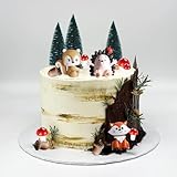 16 PCS Woodland Forest Animal Cake Toppers for Baby Shower Birthday Woodland Theme Party Decorations