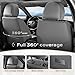 Coverado Car Seat Covers Full Set, Seat Covers for Cars, Front Seat Covers and Back Seat Cover Waterproof Leather Automotive Seat Cover, Universal Car Interior Protectors for Most Cars Light_Gray