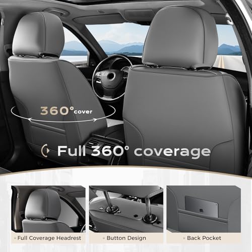 Image of Coverado Car Seat Covers, Front Covers for Cars, Car Seat Cover Front Seats, Car Seat Protector Waterproof, Leather Car Seat Cushion, Universal Interior Covers Seat Protectors for Most Cars