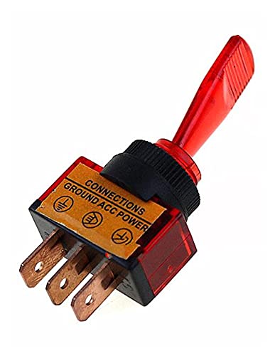 Interrupteur à bascule 12V 20A avec voyant LED rouge pour commande phare auxiliaire auto - 3