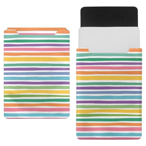 Funda para portátil de 35 x 25,9 cm con diseño de rayas multicolor