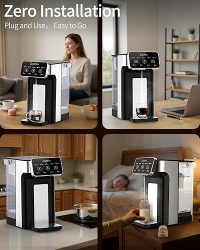 ZACHVO Instant Hot Water Dispenser KEI906 – 2600W One Cup Hot Water Dispenser, Energy-Efficient, Customisable Temperature & Volume, Child Lock, 3L Tank, BRITA Filter Compatible (Filter Included) - Image 10