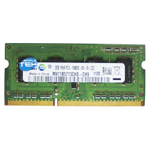 SIMPLETEK - DDR3 1,5 V 2 GB 1333 MHz SODIMM módulo banco memoria RAM Notebook PC (reacondicionado)