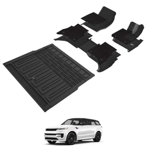 3W 2-Layer Floor Mats & Boot Liner Fit for Range Rover Sport L461 2023-2025, Odorless Thoex™ Dog Friendly All Weather Premium Car Liner, Waterproof Anti-Slip Heavy Duty Carpets Accessories R