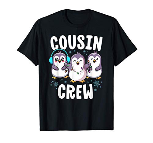 Cousin Crew Christmas Tshirt Funny Xmas Vacation Penguins Camiseta