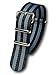 Produktbild Uhren Pevak® Nylon Uhrenarmband Schwarz-Grau 22mm mit Dornschließe Wasserfest Militär Uhrband Textil Uhr Armband