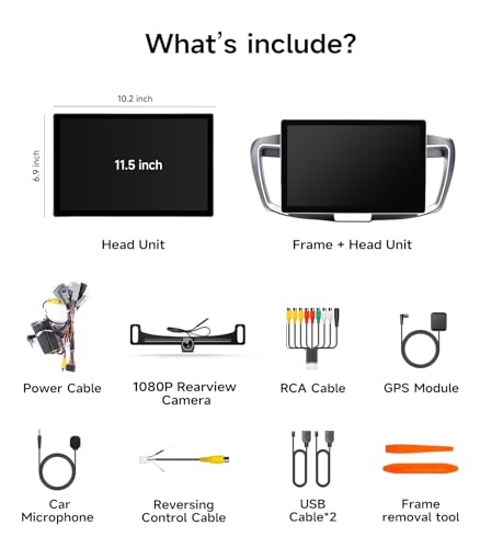 11.5" Car Radio for Honda Accord 13-17, Wireless CarPlay & Android Auto - image 9