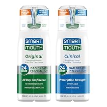 SmartMouth Original & Clinical Zinc Activated Mouthwash Bundle - All-Day Bad Breath Prevention & Healthy Gum Support - Instant Fresh Breath - Sugar, Gluten & Alcohol-Free - Mint - 16 fl oz Each