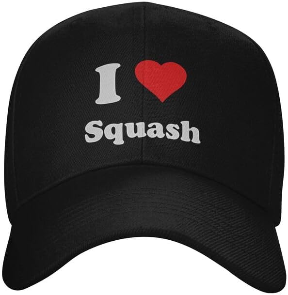 I Love Squash Adjustable Baseball Hat Black