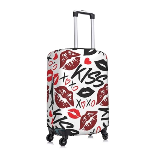 Red Lips Travel Luggage Cover Suitcase Protector Bag,Anti-Scratch Fits 18-32 Inch Luggage,Suitcase Sleeve For Kid And Adult,Small3