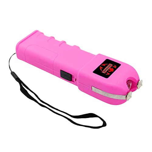 Fightsense Self-Defense Kit W/Pepper Spray & Heavy Duty Stun Gun For Men & Women,1.60 Μc Intolerable Charge,Led Flashlight,Safety Switch,Keychain Leather Pouch & Nylon Belt Holster (Pink) #TOP9