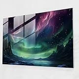 Júpiter Aurora - Impresión en cristal de la Tierra, arte de pared de cristal, Júpiter, representación de otro mundo, 45,7 x 30,5 cm