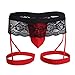 Kaytong Culottes pour Hommes Sexy Grande Taille Dentelle Respirante Creuse Lingerie Sexy Gay Sissy sous-vêtements érotiques Mode intimes String Tongs-Rouge-2, L, 1pc