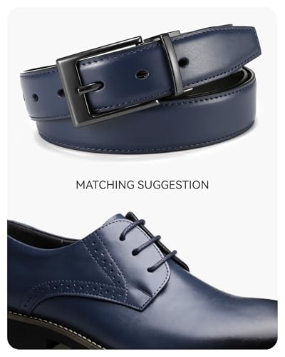Image of CHAOREN Reversible Belt Men 1 Piece - 1.25 inch Leather Dress Belt - Trim to Fit for Elegant Style
