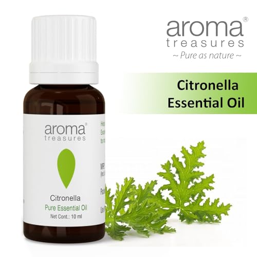 Image of Aroma Treasures Citronella Essential Oil | 100% Pure & Natural Theraputic Essential oil for healthy Skin, body, Aromatherapy - 10ml