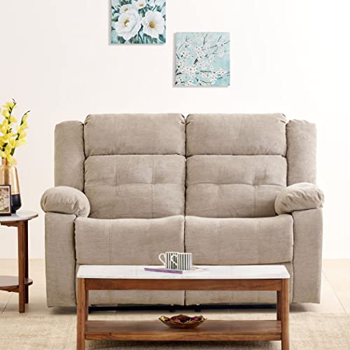 Image of Home Centre 2 Seater Helios Zurich Fabric Recliner| Fabric Recliner| (Beige) |1 Year Warranty