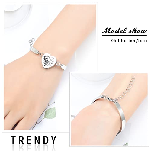 Yinplsmemory Cremation Jewelry Heart Urn Bracelet for Ashes for Women Men Adjustable Urn Cuff Bracelet for Human Pet Ashes Keepsake Memorial Jewelry4