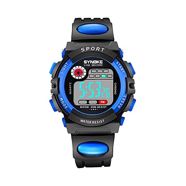 Delarsy Children's Sports Watch Waterproof Sports Leisure Quartz Silicon Band Luminous NP0