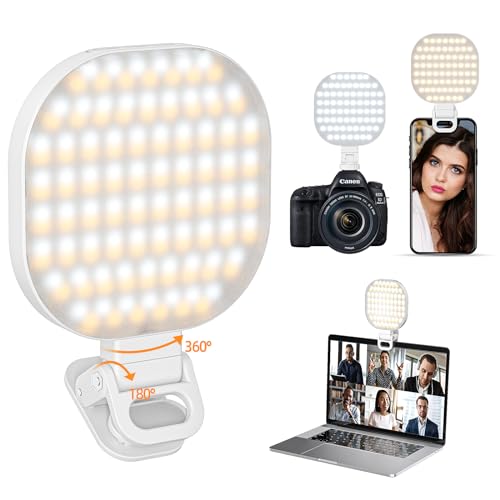 XINBAOHONG Rechargeable Clip Fill Video Conference Light, Selfie Light for Phone Android Camera iPad Laptop 142 LED Phone Light for Makeup TikTok Selfie Vlog