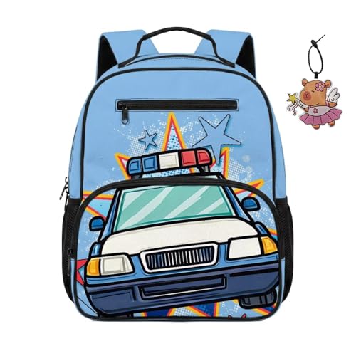 Sac à dos maternelle voiture de police bleue pour les sorties scolaires et les activités