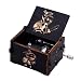 Legend of Zelda Music Box Hand Crank Musical Box Carved Wooden,Play (Song of Storms from Ocarina of Time, Black)